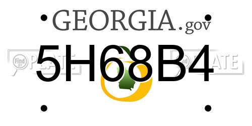 5H68B4 Georgia License Plate