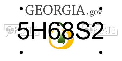 5H68S2 Georgia License Plate