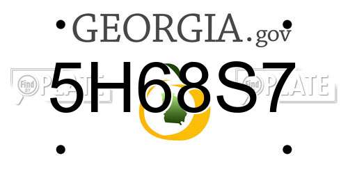 5H68S7 Georgia License Plate