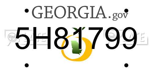 5H81799 Georgia License Plate
