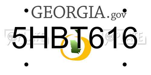 5HBT616 Georgia License Plate