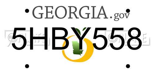 5HBY558 Georgia License Plate