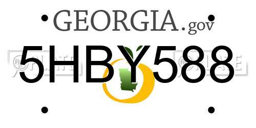 5HBY588 Georgia License Plate