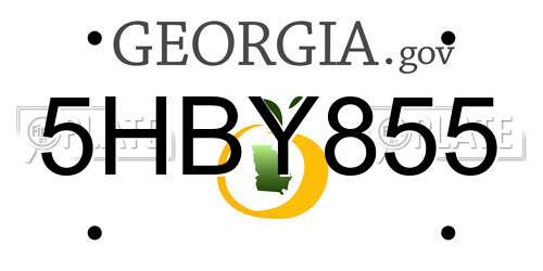 5HBY855 Georgia License Plate