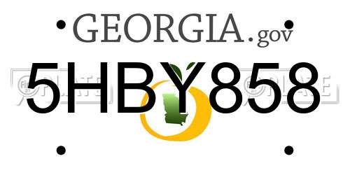 5HBY858 Georgia License Plate