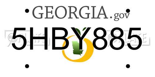 5HBY885 Georgia License Plate