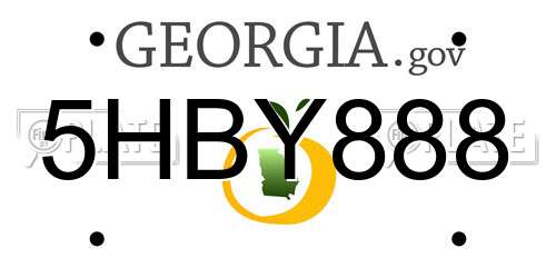 5HBY888 Georgia License Plate