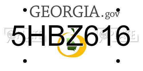 5HBZ616 Georgia License Plate