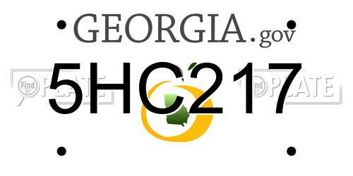 5HC217 Georgia License Plate