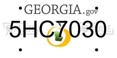 5HC7030 Georgia License Plate