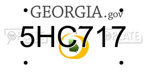 5HC717 Georgia License Plate