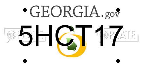 5HCT17 Georgia License Plate