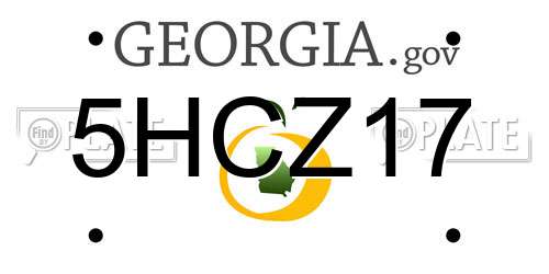 5HCZ17 Georgia License Plate