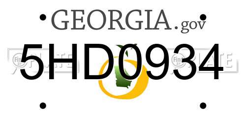5HD0934 Georgia License Plate