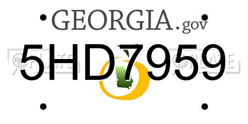 5HD7959 Georgia License Plate