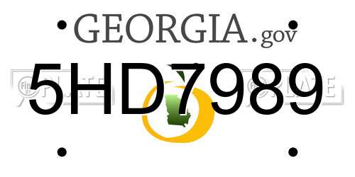 5HD7989 Georgia License Plate