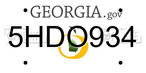 5HDO934 Georgia License Plate
