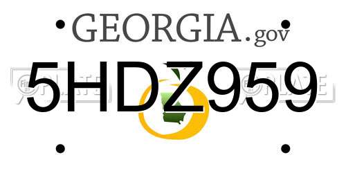 5HDZ959 Georgia License Plate