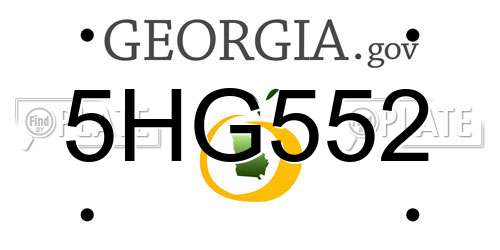 5HG552 Georgia License Plate