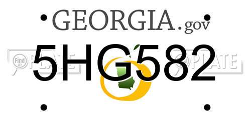 5HG582 Georgia License Plate