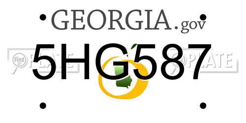 5HG587 Georgia License Plate