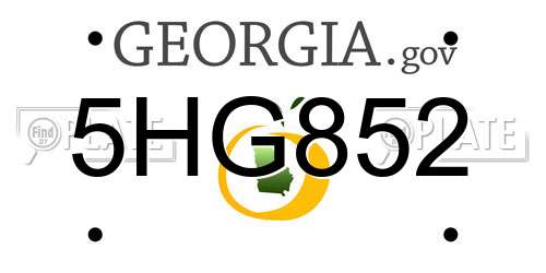 5HG852 Georgia License Plate