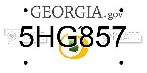 5HG857 Georgia License Plate