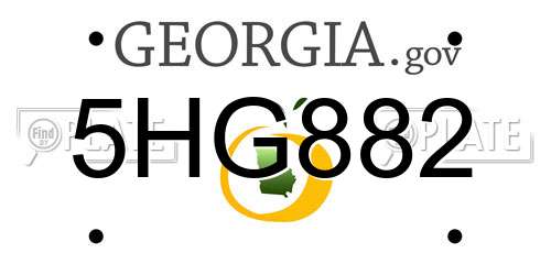 5HG882 Georgia License Plate