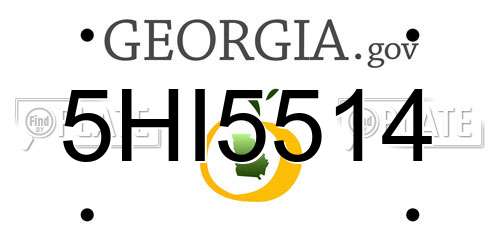 5HI5514 Georgia License Plate