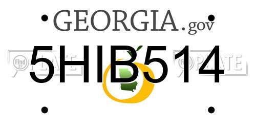 5HIB514 Georgia License Plate