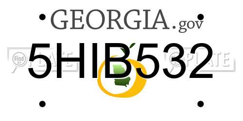 5HIB532 Georgia License Plate