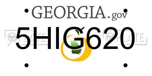 5HIG620 Georgia License Plate