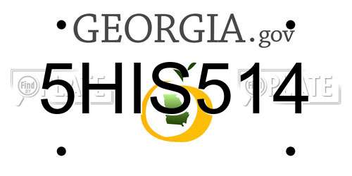 5HIS514 Georgia License Plate