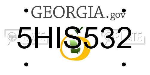 5HIS532 Georgia License Plate