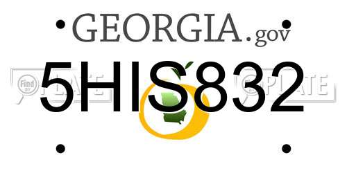 5HIS832 Georgia License Plate