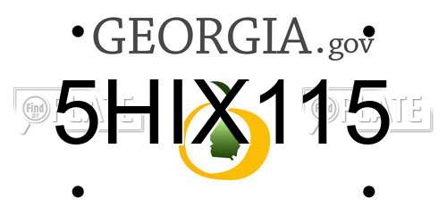 5HIX115 Georgia License Plate