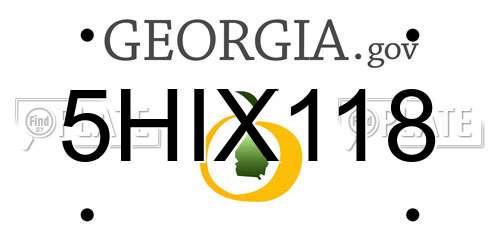 5HIX118 Georgia License Plate