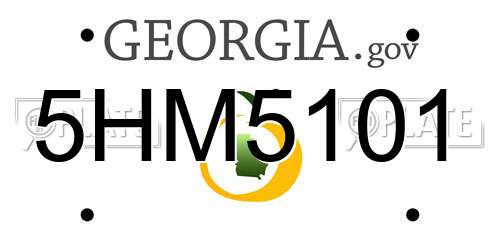 5HM5101 Georgia License Plate