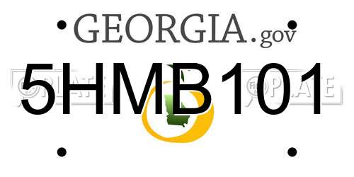 5HMB101 Georgia License Plate