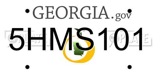 5HMS101 Georgia License Plate