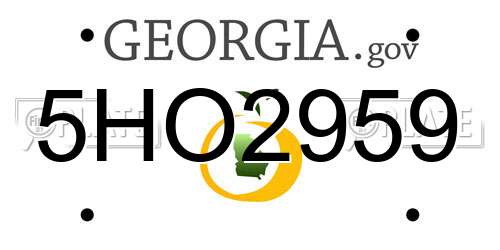 5HO2959 Georgia License Plate