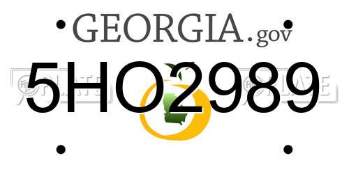 5HO2989 Georgia License Plate