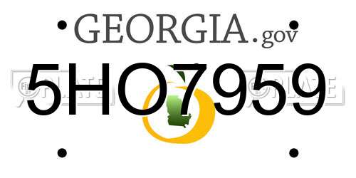 5HO7959 Georgia License Plate