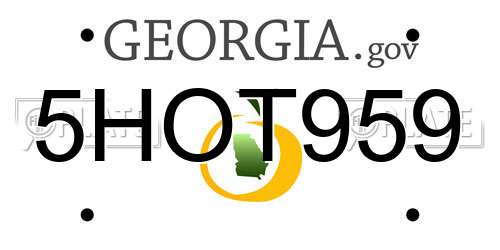 5HOT959 Georgia License Plate