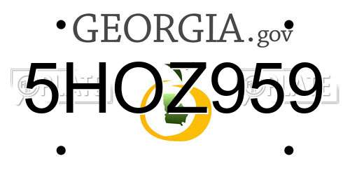 5HOZ959 Georgia License Plate