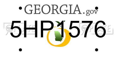 5HP1576 Georgia License Plate