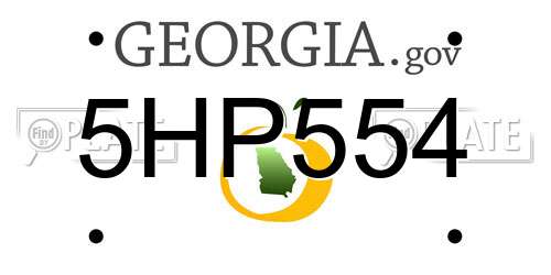 5HP554 Georgia License Plate