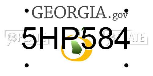 5HP584 Georgia License Plate