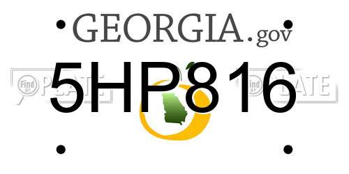 5HP816 Georgia License Plate