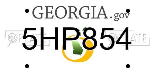 5HP854 Georgia License Plate